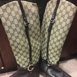 Gucci Leather Riding Style Boots New Never Worn